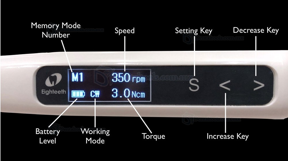 Eighteeth E-Connect S Motor de endodoncia con localizador de &aacute;pice